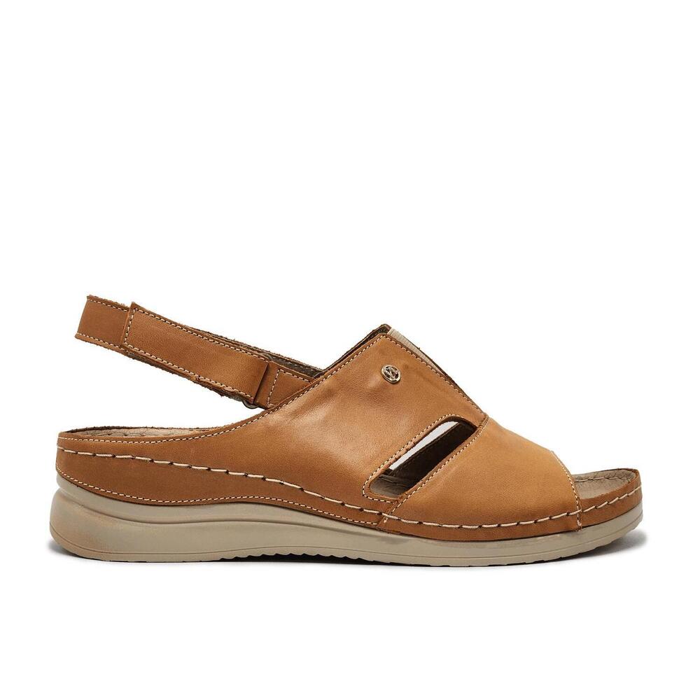 NEW HELIOS women's eos leather sandals in orange